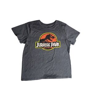 Jurassic Park Men's Iconic Circle Logo Design Graphic Print Gray  Medium T-Shirt